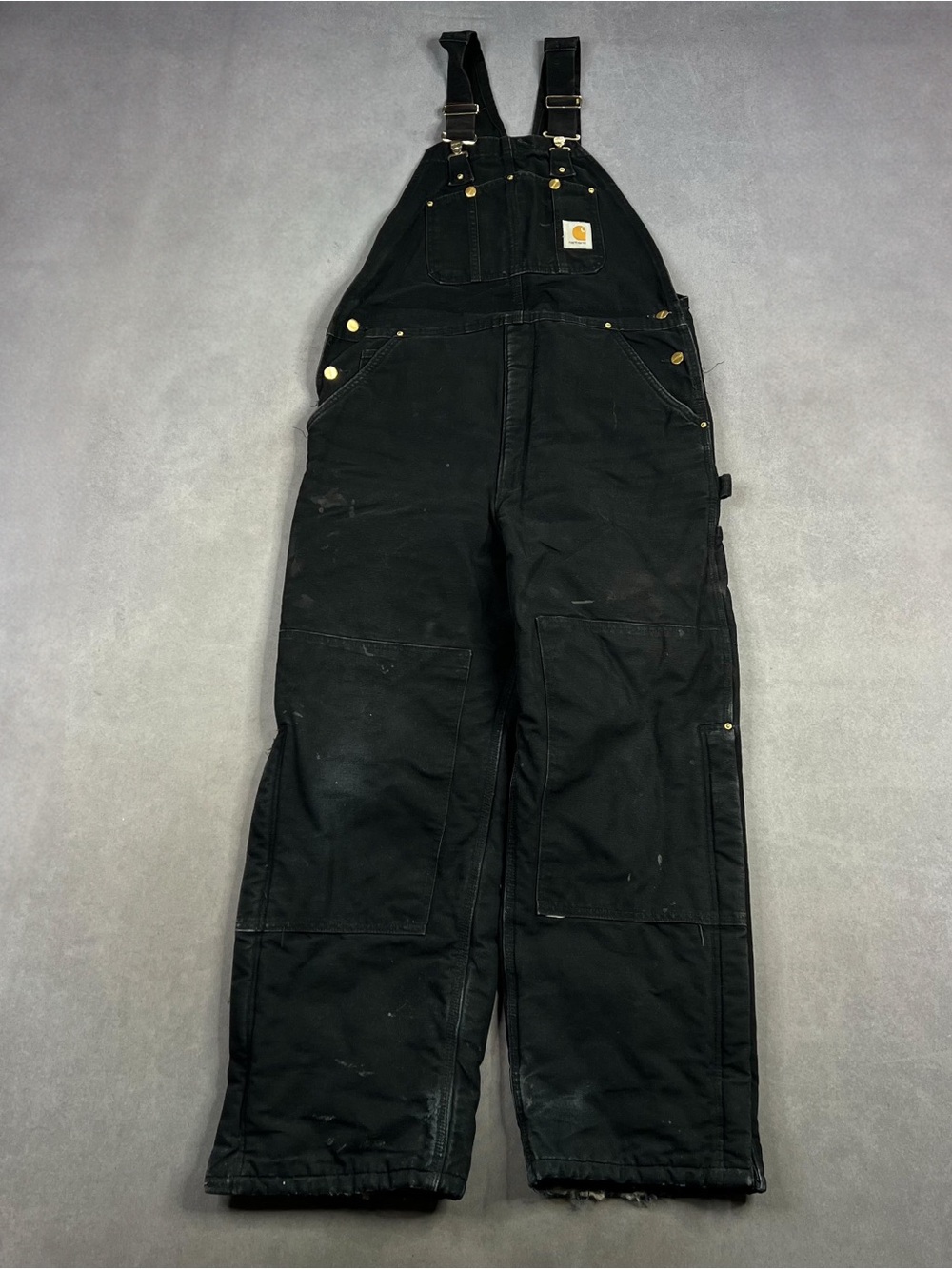 Carhartt Bib Overall Black Cargo Bib Overalls Waist 36 x 32 Insulated